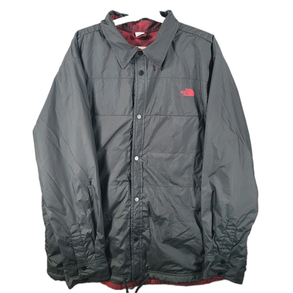 The North Face Jacket Black Mens 2XL XXL Lumberjack Lined Button Up Flip Cuff